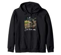 Angustiado I Live Here Now Goose Baseball Funny Animal Sudadera con Capucha