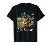 Angustiado I Live Here Now Rabbit Baseball Cute Animal Camiseta
