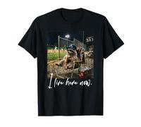 Angustiado I Live Here Now Raccoon Baseball Funny Animal Camiseta