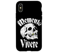 Angustiado Memento Vivere Tattoo Skull Stoic Philosophers Carcasa para iPhone X/XS