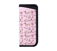 ANGYANG Bolsa suave para gafas Dachshund Pink Floral Wiener Dog Funda para gafas antiarañazos Estuche para gafas portátil Estuche para gafas de sol de neopreno