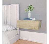 ANGYANG Mesita de Noche Flotante, Mesilla De Noche, Home Muebles, Mesa De Noche Dormitorio, Muebles Dormitorio, Cabecero Y Mesitas, Bedside Table, aglomerado Roble Sonoma 40x30x15 cm