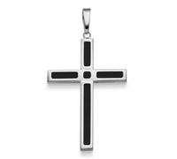 Anhänger Cruz Onyx Negro 47x24,5mm Oro Blanco 14K Liso Brillante