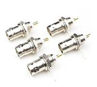 anhan 5 unidades BNC hembra a montaje en panel con tuerca mamparo mango Soldadura Post Jack conector RF coaxial adaptador