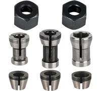 Anhoer Juego de 8 alicates de sujeción para fresadora de 6 mm, 6,35 mm, 8 mm, con 2 tuercas para máquina de grabado Einhell Katsu Bosch Dewalt