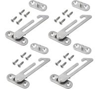 Anhoer Restrictor de ventana Cerraduras de seguridad Restrictor de ventana Gancho de seguridad izquierda/derecha Restrictor de bloqueo infantil con tornillos de acero inoxidable para ventanas de UPVC