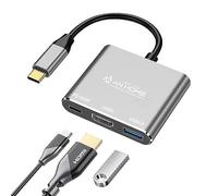AnHome Smart Home Hub USB C 3 en 1, adaptador HDMI 4K 30Hz, puerto USB 3.0 y puerto de carga PD de 100 W, adaptador multipuerto para MacBook Pro/Air/Dell/HP/Thinkpad y más portátiles tipo C
