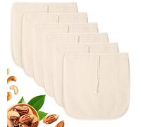 Anhow Bolsas de Leche de Nueces, 6 Piezas Colador de Tela Reutilizable 28 × 30 cm, Filtro de Leche para Cocinar, Tela Filtrante para Bebida Vegetal, Zumos de Frutas Verduras, Queso Casero (Cuadrado)