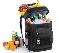 Anhow Mochila Termica, 30 litros Mochila Termica Porta Alimentos Grande Nevera Portatil Isotérmica Impermeable y a Prueba de Fugas para Camping, Playa, Pesca, Picnic, Viajes, Exteriores - Negro
