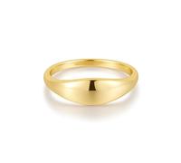 ANIA HAIE Anillo para Mujer Chic Creator Dome Plain de Plata de Ley 925 chapada en Oro de 14 Quilates, Talla 56, Incluye Paquete de Regalo