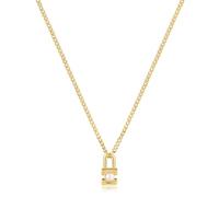 ANIA HAIE Collar moderno para mujer de plata de ley 925 chapada en oro de 14 quilates, cubierto con una perla de concha, tamaño: 45 cm + 5 cm de extensión, incluye paquete de regalo