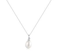ANIA HAIE Collar para mujer Chic Creator Freshwater Pearl Pendant Collar de plata de ley 925, adornado con una perla, longitud: 45 cm + 7,5 cm de extensión, incluye caja de regalo
