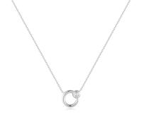 ANIA HAIE Collar para mujer Chic Creator Hoop Freshwater Pearl Necklace de plata de ley 925, adornado con una perla, longitud: 40 cm + 5 cm de extensión, incluye caja de regalo