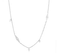 ANIA HAIE Collar para mujer de plata de ley 925 con 28 circonitas, tamaño: 40 cm + 5 cm de extensión, incluye paquete de regalo