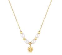 ANIA HAIE Collar para mujer MODERN MUSE de plata de ley 925 chapado en oro de 14 quilates, cubierto con una circonita y 15 piedras de color, tamaño: 38 cm + 5 cm de extensión, incluye paquete de