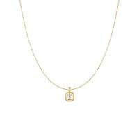 ANIA HAIE Collar para mujer Tide Echo de plata de ley 925 chapada en oro de 14 quilates, colgante con 1 circonita, longitud: 45 cm + 5 cm de extensión, incluye paquete de regalo