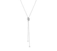 ANIA HAIE Collar Tide Echo para mujer de plata de ley 925, colgante con 24 circonitas engastadas, longitud: 53 cm, incluye caja de regalo