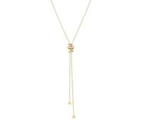 ANIA HAIE Collar Tide Echo para mujer, plata de ley 925, chapado en oro de 14 quilates, colgante con 24 circonitas engastadas, longitud: 53 cm, incluye paquete de regalo