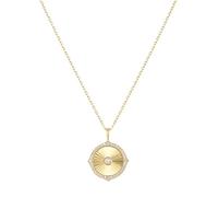 ANIA HAIE Collar Tide Echo para mujer, plata de ley 925, chapado en oro de 14 quilates, colgante con 37 circonitas engastadas, longitud: 58 cm, incluye paquete de regalo