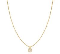 ANIA HAIE Dusk Divas Sphere Pavé - Collar para mujer de plata de ley chapada en oro de 14 quilates, colgante con 19 circonitas, longitud 40 cm + 5 cm de extensión, incluye paquete de regalo