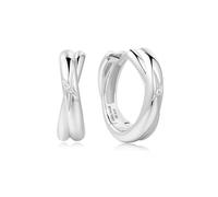 ANIA HAIE Pendientes de aro Dusk Divas Cross Duo Huggies de plata de ley 925, con 2 circonitas cúbicas, tamaño: 11,7 x 5 mm, incluye paquete de regalo