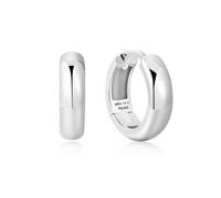 ANIA HAIE Pendientes de aro Dusk Divas Dome Band Huggies de plata de ley 925, tamaño: 8,5 x 3,5 mm, incluye paquete de regalo