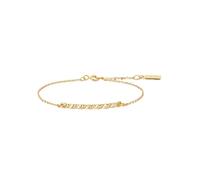 ANIA HAIE Pulsera de mujer Tide Echo de plata de ley 925 chapada en oro de 14 quilates, con 18 circonitas, longitud: 16,5 cm + 2 cm de extensión, incluye paquete de regalo