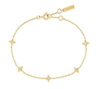 ANIA HAIE Pulsera Dusk Divas Stars Station de plata de ley 925 chapada en oro de 14 quilates, con 5 circonitas cúbicas, longitud: 16,5 cm + 2 cm de extensión, incluye caja de regalo