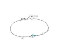 ANIA HAIE Pulsera para mujer Mineral Glow Turquoise Discs de plata de ley, tres placas de oro, un colgante turquesa, longitud 16,5 cm + 2 cm de extensión, incluye paquete de regalo