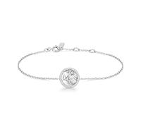 ANIA HAIE Pulsera Sunshine Chaser Shiny Sun Stars de plata de ley 925, engastada con 38 circonitas y un nácar, longitud: 16,5 cm + 2 cm de extensión, incluye paquete de regalo, 16,5 + 2 cm, Plata de