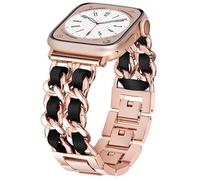 Aniaboho Compatible con correas de Apple Watch de diseño elegante para mujeres y hombres de 42 mm (Series 11/10) 40 mm, 41 mm, 38 mm, correas de cadena para Apple Watch Ultra 2 1 SE Series 11 10 9 8 7