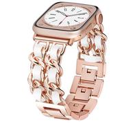 Aniaboho Compatible con pulseras de metal para Apple Watch para mujeres y hombres de 1.65 pulgadas (Series 11/10) de 40 mm, 41 mm, 38 mm, diseño de cadena para Apple Watch Ultra 2, 1, Series 11, 10, 9