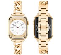 Aniaboho Correa de metal compatible con Apple Watch para mujeres y hombres, correa de metal de 44 mm, 45 mm, 49 mm, 42 mm, 46 mm, diseño de cadena única, correas ajustables para Apple Watch Ultra 2 1