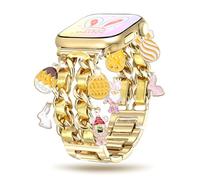 Aniaboho Correas de reloj de metal para mujer compatibles con correas de Apple Watch para mujeres y hombres de 40 mm, 38 mm, 41 mm, 42 mm, 44 mm, 45 mm, 46 mm, pulsera de repuesto ajustable para