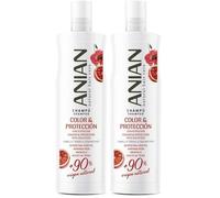ANIAN - Champô Color e Protecção, 400 ml, para Cabelos Coloridos e/ou Fibrosos, Nutre e Hidrata a Fibra Capilar, Protege a Cor, Anti-Frizz, com Queratina Vegetal e Filtros UV (Paquete de 2)