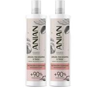 ANIAN - Champú Argán, Macadamia y Trigo, 400 ml, para Pelo Seco y Dañado, Nutrición y Suavidad, Limpia en Profundidad y Repara el Cabello, Nutre y Sella las Puntas, Recupera la Suavidad Natural