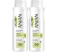ANIAN - Gel de Baño Aceite de Oliva, 750 ml, con Glicerina, Limpia y Suaviza la Piel, Hidrata y Combate la Sequedad, para Todo Tipo de Piel y Piel Seca, +90% Ingredientes Naturales, Apto para Veganos
