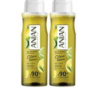 ANIAN - Gel de Baño Cítrico Intenso, 750 ml, con Extracto de Lemongrass, Aroma Profundo e Intenso, para Todo Tipo de Piel, +90% Ingredientes de Origen Natural, Apto para Veganos (Paquete de 2)