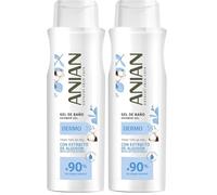 ANIAN - Gel de Baño Dermo, 750 ml, con Extracto de Flor de Algodón y Glicerina, Piel Limpia y Cuidada, Aroma Neutro, Todo Tipo de Piel, +90% Ingredientes de Origen Natural (Paquete de 2)