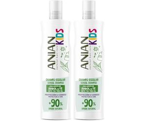 ANIAN KIDS - Champú Árbol de Té, 400 ml, Ideal para Niños, Prevención Contra los Piojos, Suaviza e Hidrata el Cabello, Calma los Picores del Cuero Cabelludo (Paquete de 2)