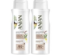 ANIAN - Leche Corporal Coco y Vainilla, 500 ml, con Manteca de Karité y Alantoína, Nutre e Hidrata sin Sensación Grasa, Aroma Dulce, Piel Suave y Tersa, +95% Ingredientes de Origen Natural