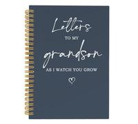 ANIANG Letters To My Grandson Spiral Notebook, Baby Journal, Baby Shower Grandson Gifts from Grandparents, Mothers Day 5.5"x8.3" 164Pages Lined Notebooks College Ruled Gifts for New Grandparents Gift