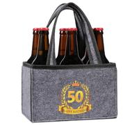 Anicy Geschenke für Männer Geburtstag, Personalisierte Geschenke Männer, Bier Geschenke für Männner, Männergeschenke, Männerhandtasche Bier, Gris, 50. Geburtstag. Tamaño:
