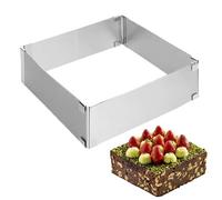 Anicy Marco rectangular ajustable - 5 cm de alto anillo para tartas ajustable, reutilizable de acero inoxidable, molde rectangular para tartas, decoración