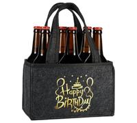 Anicy Regalos para Hombres Cumpleaños, Regalos de Cerveza para Hombres, Bolsas para Botellas, con diseño de Feliz cumpleaños