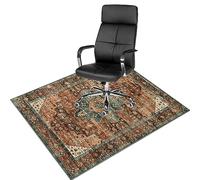 Anidaroel 48''x60''Chair Mat for Hardwood Floor/Tile Floor,Desk Chair Hard Floors,Under Desk Rug Protector Rolling Chair,Computer Gaming Mat,Low Pile Carpet Floor Mat,Brick Red/Dull Teal