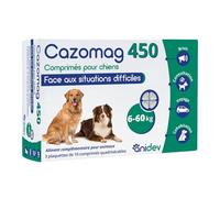 Anidev Cazomag 450 MG - Suplemento calmante para perros y gatos - Proteína de leche, magnesio, triptófano - Apoyo en períodos difíciles y cambios de hábitos - 30 tabletas apetitantes