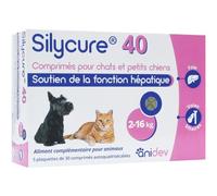 Anidev Silycure 40 - Complemento Apoyo Hepático Perro Gato - 150 Comp. | Alimento Complementario - Fórmula Natural con Silibina de Cardo Mariano - Perro Pequeño y Gato, Divisibles
