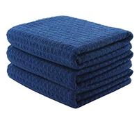 Aniease - Juego de 3 paños de cocina de microfibra con punto waffle, superabsorbentes de secado rápido, para barra, secado de platos, limpieza, algodón 80 % poliéster. poliéster, azul, 40 cm x 60 cm