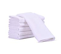Aniease - Paño de cocina (secado rápido, tejido en gofre, 6 paños de limpieza para bar (blanco, 30 cm x 30 cm)